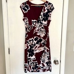 LAUREN Ralph Lauren Burgundy/Maroon Sleeveless Mid Length Dress Size 10